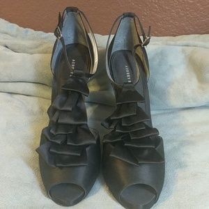 Never worn Audrey Brooke Black Statin strap heel